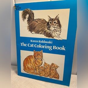 Vintage The Cat Coloring Book Dover Animal coloring book Karen Baldauski 1980